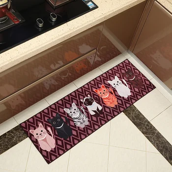 

New 2pcs Home Kitchen Floor Mat Set Soft Non-Slip Mat Washable Oil Proof Doormat Living Room Bathroom Floor Rug Carpet Bath Mat