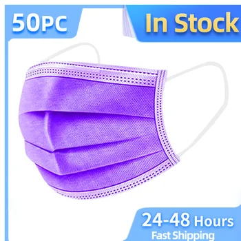 

Health Care 50pcs Solid Cotton Face Facemask 3Ply Facemask For Adults One time Masker Washable Masks Masker Mascarillas