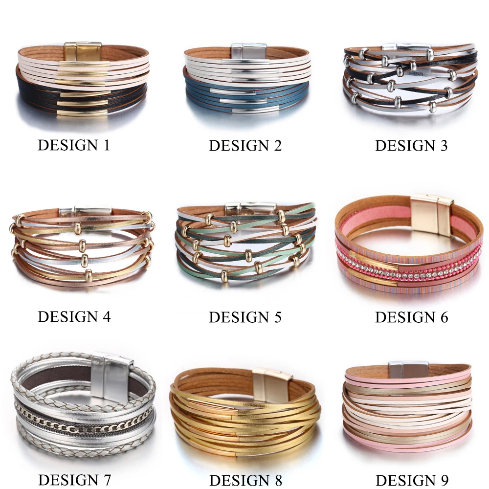 Leather Wrap Bracelets For Women Multiple Layers Charm Bracelet /& Bangle Party Fashion Jewelry dropshipping wholesale