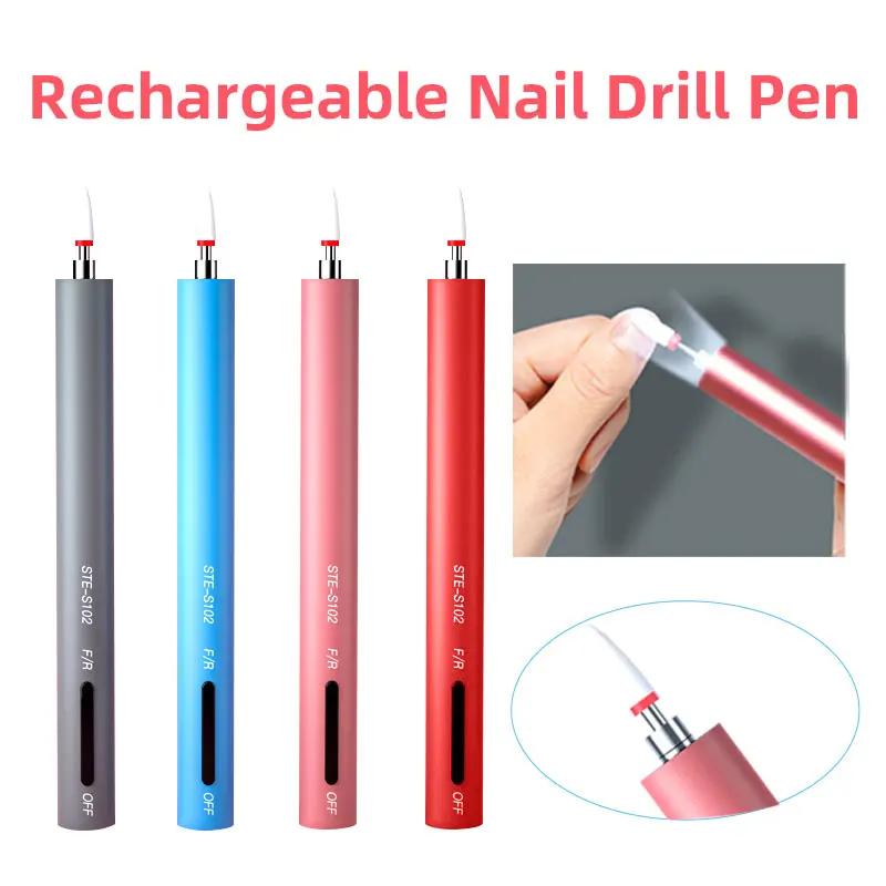 

12000RPM Nail Drill Machine Rechargeable Pen Nail Drill File Manicure Pedicure Portable Gel Remover Kit Manicure Machine