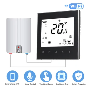 

Digital Water/Gas Boiler Heating Thermostat with WiFi Connection & Voice Control Energy Saving AC 95-240V 5A Touchscreen