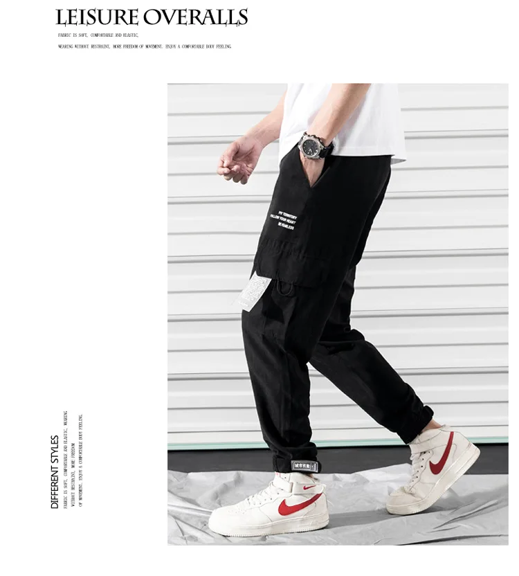 Весна и осень тонкие мужские средняя талия печатные надписи Slim Fit 9 брюки повседневные универсальные обтягивающие 9 брюки
