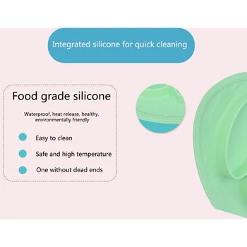 

Integrated Feeding Tray No Fading Bowls Non Toxic Compartment Silicone Foldable Children Plate With Suction Home Odorless Eating