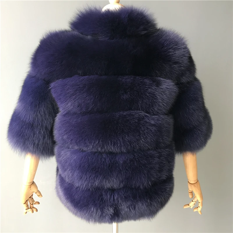 Настоящая шуба женская теплая стильная куртка из натурального Лисьего меха воротник-стойка с коротким рукавом кожаная куртка неоновая шуба из натурального Лисьего меха