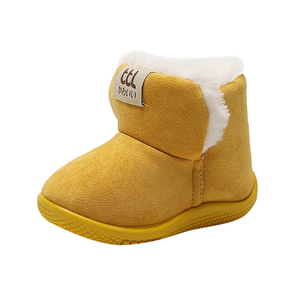 Зимняя Толстая обувь из флока для малышей; зимние теплые короткие ботинки с героями мультфильмов для маленьких мальчиков и девочек; разноцветные ботинки