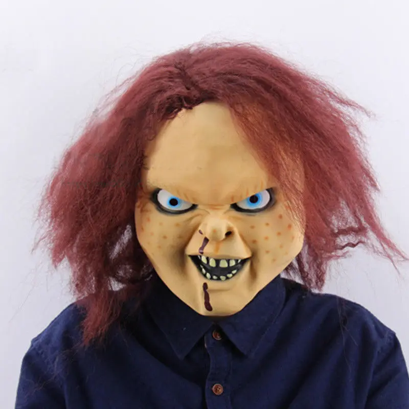 

Terrorist Latex Scary Ghost Mask Toy Game Trick Mask Carnival Party Show Chucky doll Latex Cosplay Mask Tools
