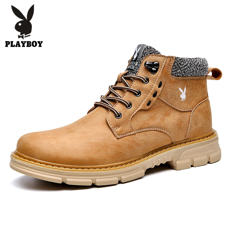PLAYBOY/Новые мужские ботинки; теплые зимние ботинки; мужские зимние ботинки; Рабочая обувь; Мужская обувь; модные резиновые ботильоны; PL617172