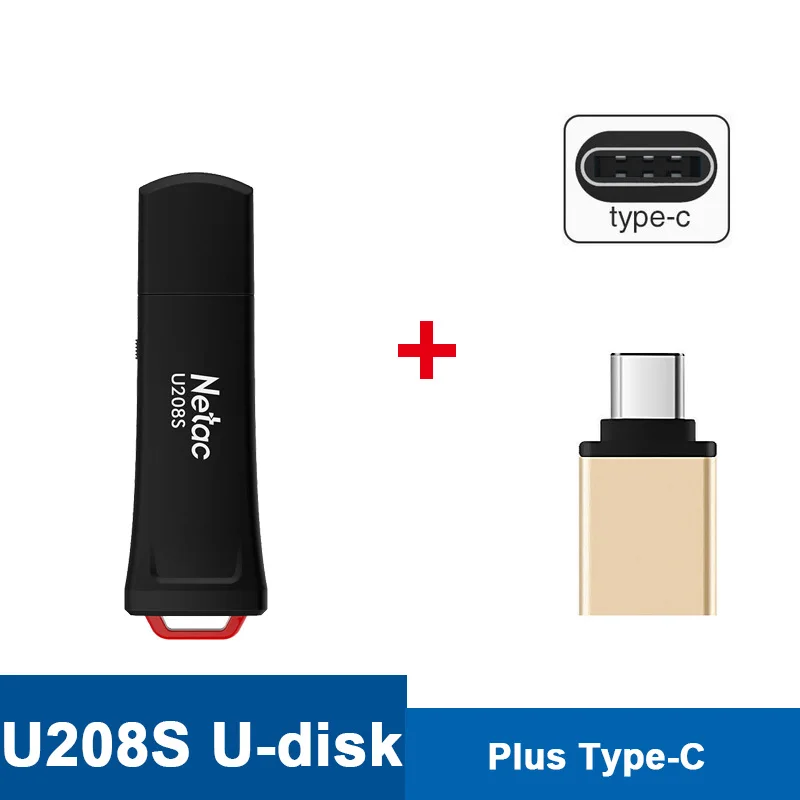 usb флешка USB флеш-накопитель Netac U208S 8 ГБ 16 ГБ 32 г USB2.0 защитный коммутатор аппаратное блокированное устройство флэш-накопитель карта памяти Флешка USB флешки Флэшки - Цвет: U208S-Plus-Type-c