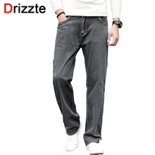 Drizzte, свободные джинсы, Толстые мужские джинсы, расслабляющие брюки, штаны, джинсы размера плюс до 36, 38, 40, 42, 44, серые