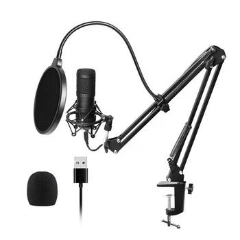 

USB Microphone Kit with Sound Card 192KHZ/24BIT Professional Podcast Condenser Microphone for Karaoke Studio Recording Mic Kit