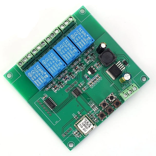 

A7-- Wireless WIFI Intelligent Control Switch DC 5V-30V Four-Channel DC Motor ward Reverse Controller