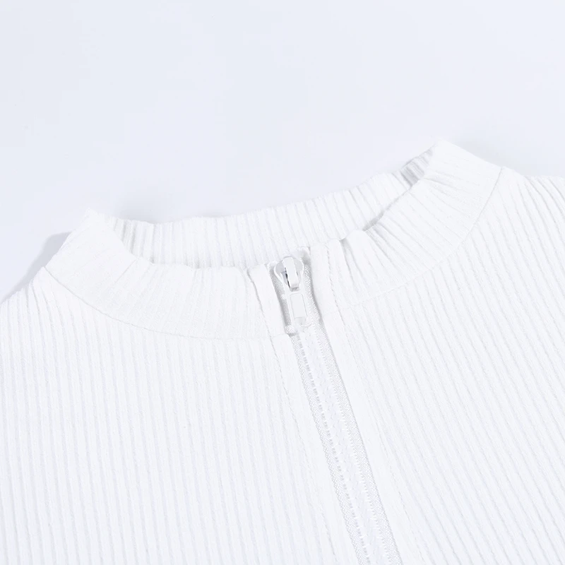 Женская футболка на лето и осень, белая рубашка с коротким рукавом, винтажные короткие футболки на молнии, топы, вечерние, Клубная одежда, уличная облегающая одежда