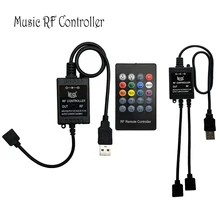 20 ключей USB музыкальный контроллер RF RGB черный звуковой сенсор пульт дистанционного управления для светодиодной ленты светодиодный контроллер