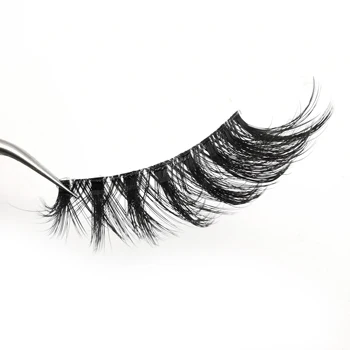 

HBZGTLAD 3pairs Invisible Band Transparent 3D Mink Fur Lashes Natural Long Wispy False Eyelashes +tweezers