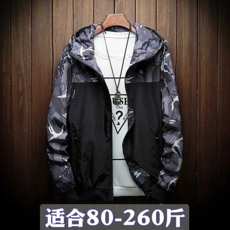 

Spring and Autumn camouflage jacket men's autumn student jacket plus size casual loose fat outside