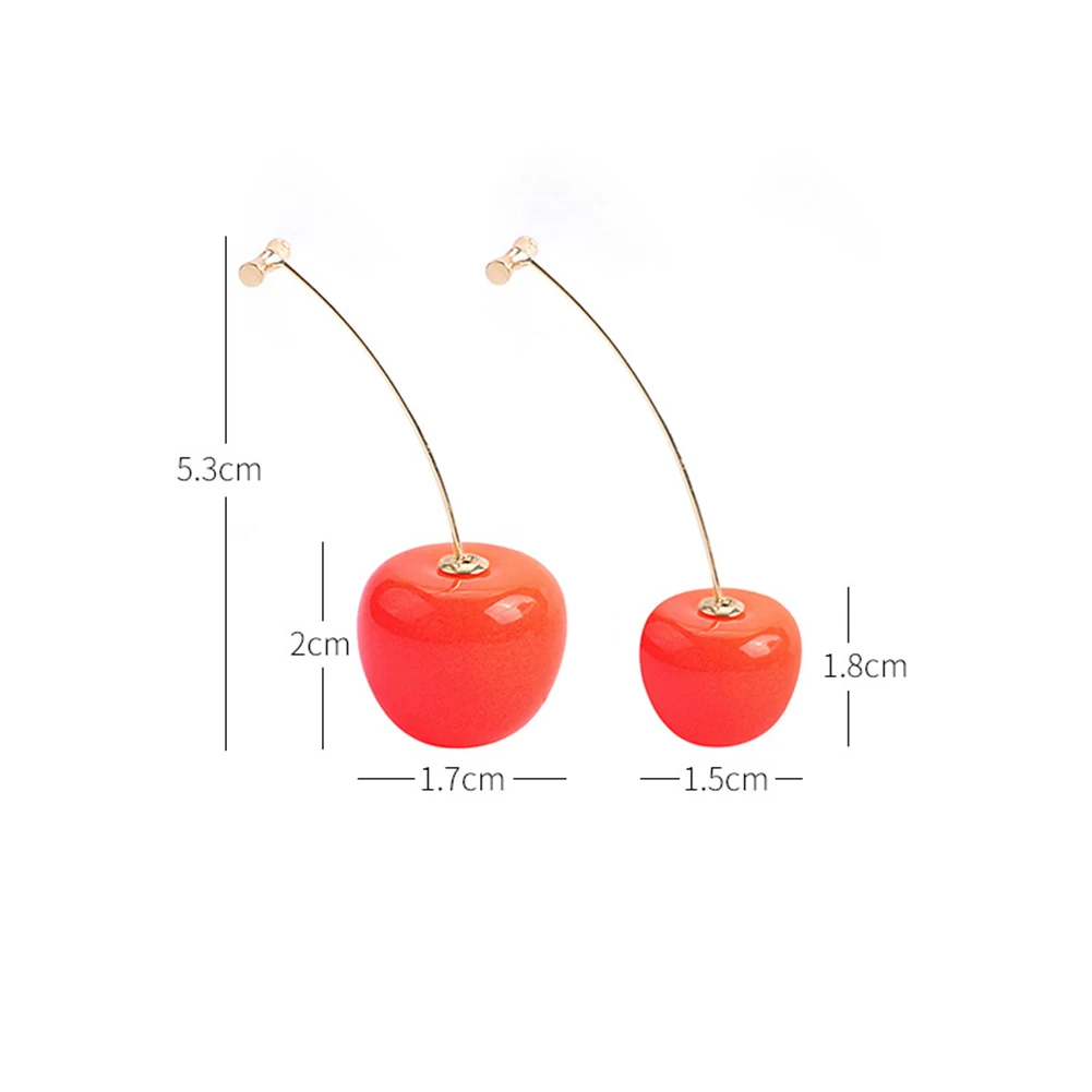 Simulation Cherry Sweet Drop Earrings Resin For Women Girl Student Fruit Earring