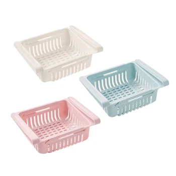 

Retractable Drawer Type Refrigerator Storage Box Food Classified Organize, Fit For Fridge Shelf Under 0.5 inch - 3 Color