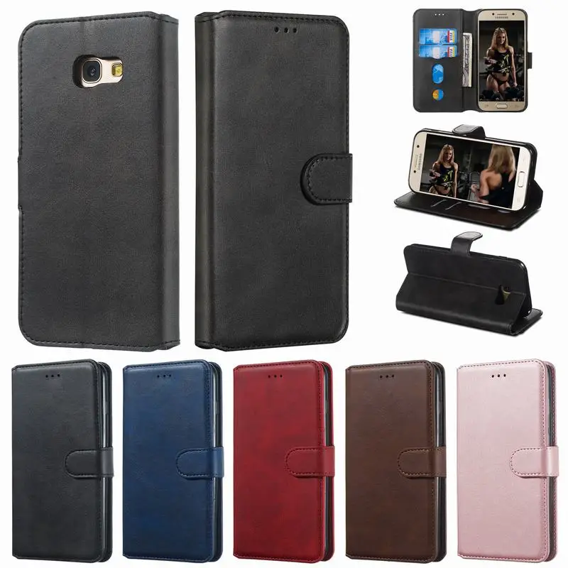 

For Samsung Galaxy A5 2017 Case Leather Wallet Card Phone Cases Cover On Samsung A5 2017 A520 Etui Shockproof Retro Protector