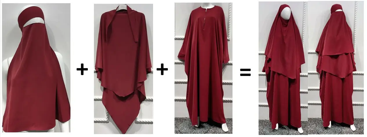 vestuário de oração, Ramadã, vestido longo Khimar,