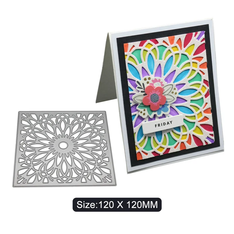8-Flower Frame Цветок квадратная рамка режущие штампы металлический Трафарет DIY скрапбук альбом бумага карты тиснение искусство раковины лист Дерево Свадебные Круглые - Цвет: 8-Flower Frame