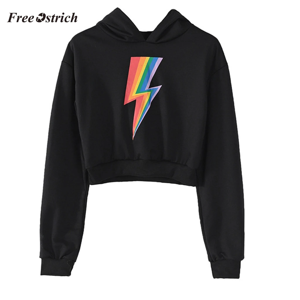 

Free Ostrich hoodies Women sweatshirt oversized Hooded Pullover Casual Long Sleeve Black Print Sweatshirt women Tops droshipping