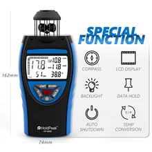 

HOLDPEAK HP-8806 Handheld Wind Cup Anemometer 2.5～150 KM/h AVG 6 Unit Adjustable with Temperature Measurement Backlight Display