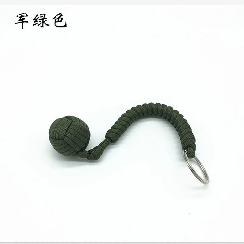 Outdoor Security Protection Black Fist Steel Ball for Girl Bearing Self Defense Lanyard Survival Key Chain Broken Windows - Цвет: Зеленый