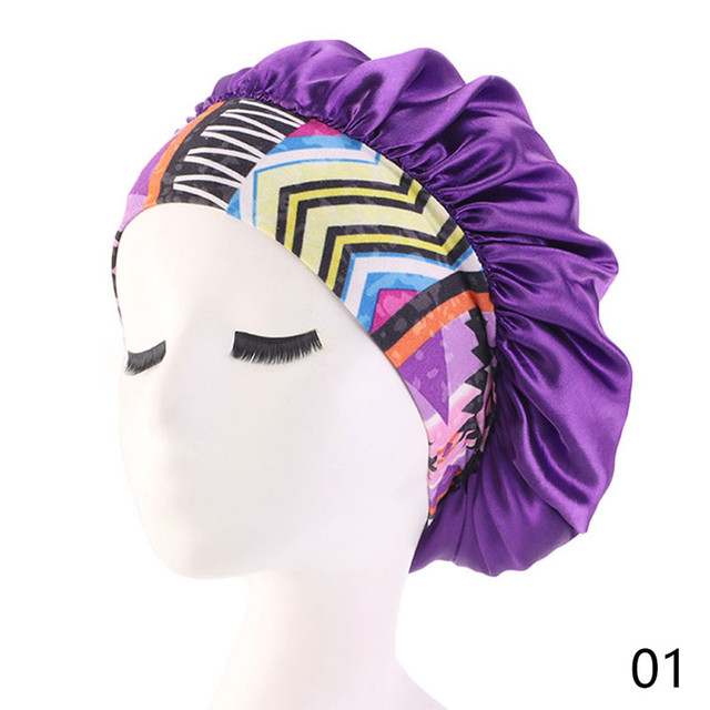 Satin Bonnet Hair Caps Double Layer Adjust Sleep Night Cap Head Cover Hat For Curly Springy Hair Styling Accessories
