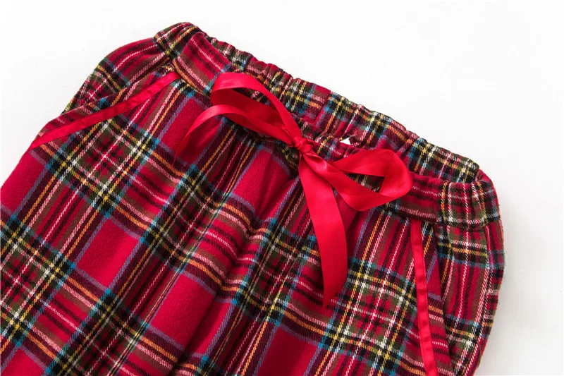 Зимние штаны Новые Большие размеры пижамы красные клетчатые домашние брюки пижамы для мужчин и женщин одежда для сна Хлопок Lounge