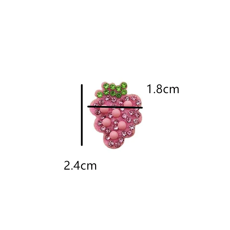 20 Teile/los 1.8*2,4 CM Strass Perlen Grape Applique Für DIY Kleidung Patch Hut Schuhe Dekoration Headwear Haar Clips zubehör – Detail 4