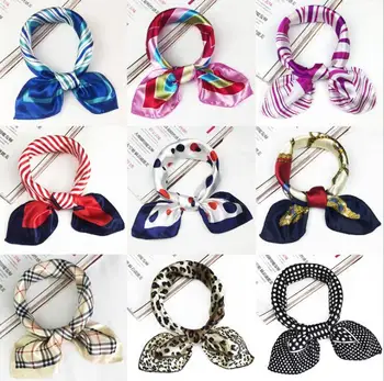 

Fashion 38Styles Women Girl Elegant Square Printing Korean Style Hotel Waiter Flight Attendants Business Imitate Silk Scarf Gift