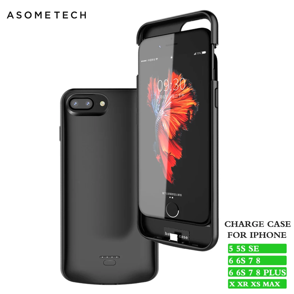 2000-4999 мАч для iPhone X XS Max XR Ультра чехол аккумулятора телефона зарядное устройство |