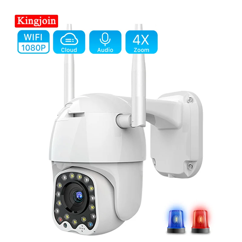 1080P облако Wi-Fi PTZ камера Открытый 2MP Авто слежение Домашняя безопасность ip-камера 4X цифровой зум скорость купольная камера с сиреной светильник