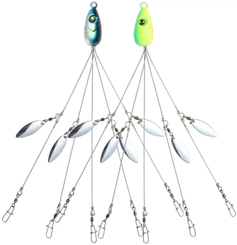 Teyssor 5 Arms Alabama Umbrella Rig Fishing Lure Bait Rigs with Barrel  Swivels for Bass Lures - AliExpress