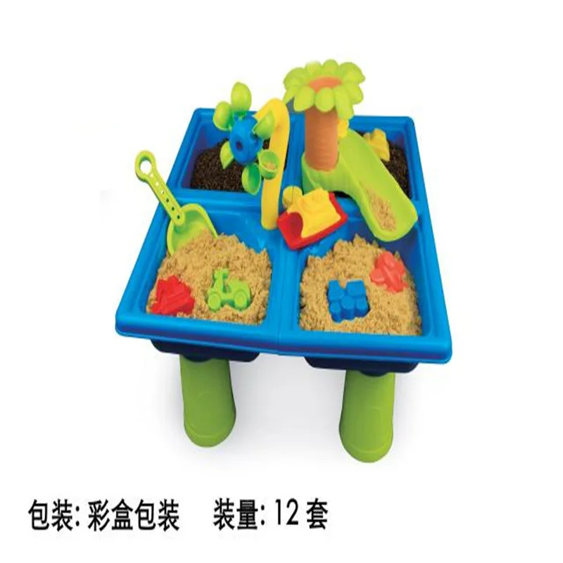 

Summer Beach Toy Table Children'S Educational Toy Table for Playing with Water And Sand Set Outdoor Play with Water Dredging Too
