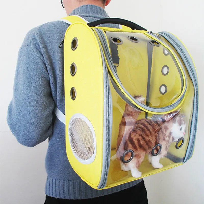 Наружная переносная сумка для собак, передняя сумка для собак, портативный дорожный рюкзак с двойным плечом, прозрачный рюкзак