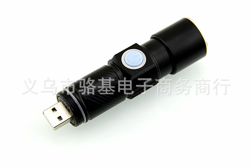 LED Aluminum Alloy Torch Tensile Zoom Q5 Power Torch USB Rechargeable Mini Rechargeable Small Flashlight