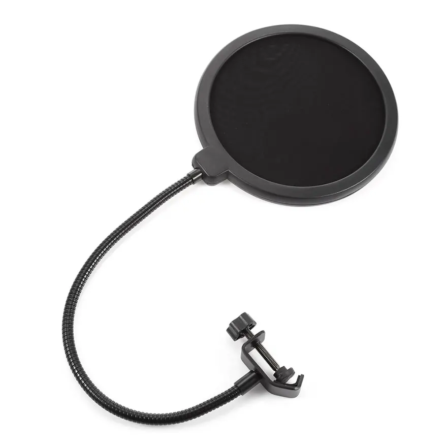 

Professional Microphone Pop Filter Bilayer Recording Durable Double Layer Studio Clamp Microphone Windscreen Accessories
