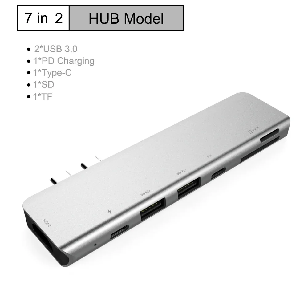 USB C концентратор type C к HDMI с USB3.0 TF SD считыватель слот концентратор 3,0 PD Thunderbolt 3 адаптер для MacBook Pro/Air