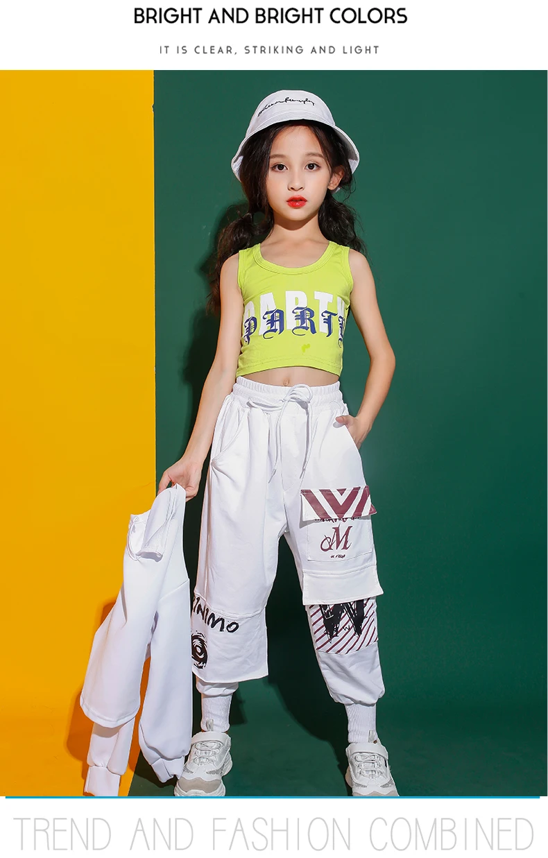 New Arrival 2019 Hip Hop 3 Pcs Sets Cotton Teenage Girls Street Dance Clothing Crop Tops Pants Vest Jazz Streetwear Sports Suits (10)