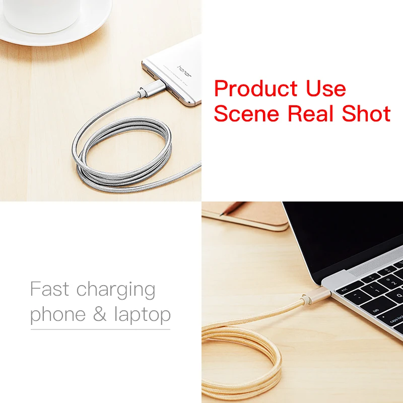 10 шт./лот usb type-C кабель 1 м 1,5 м 2 м плетеный кабель для быстрой зарядки для samsung S10 huawei P30 Xiaomi для устройств usb type-C