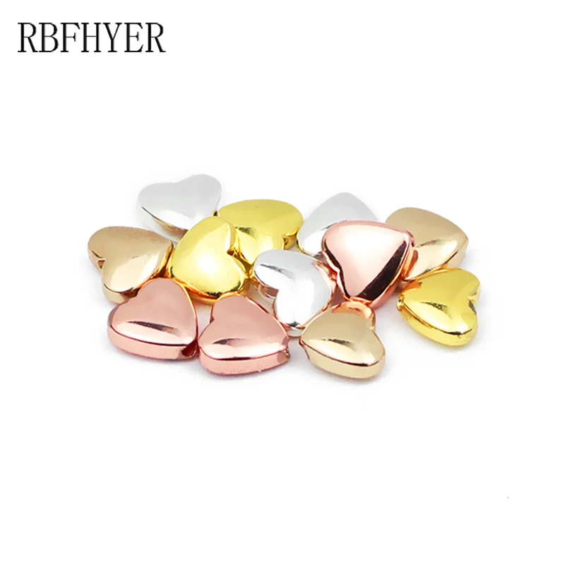 Гематит Персиковое сердце золото серебро натуральный камень гладкий