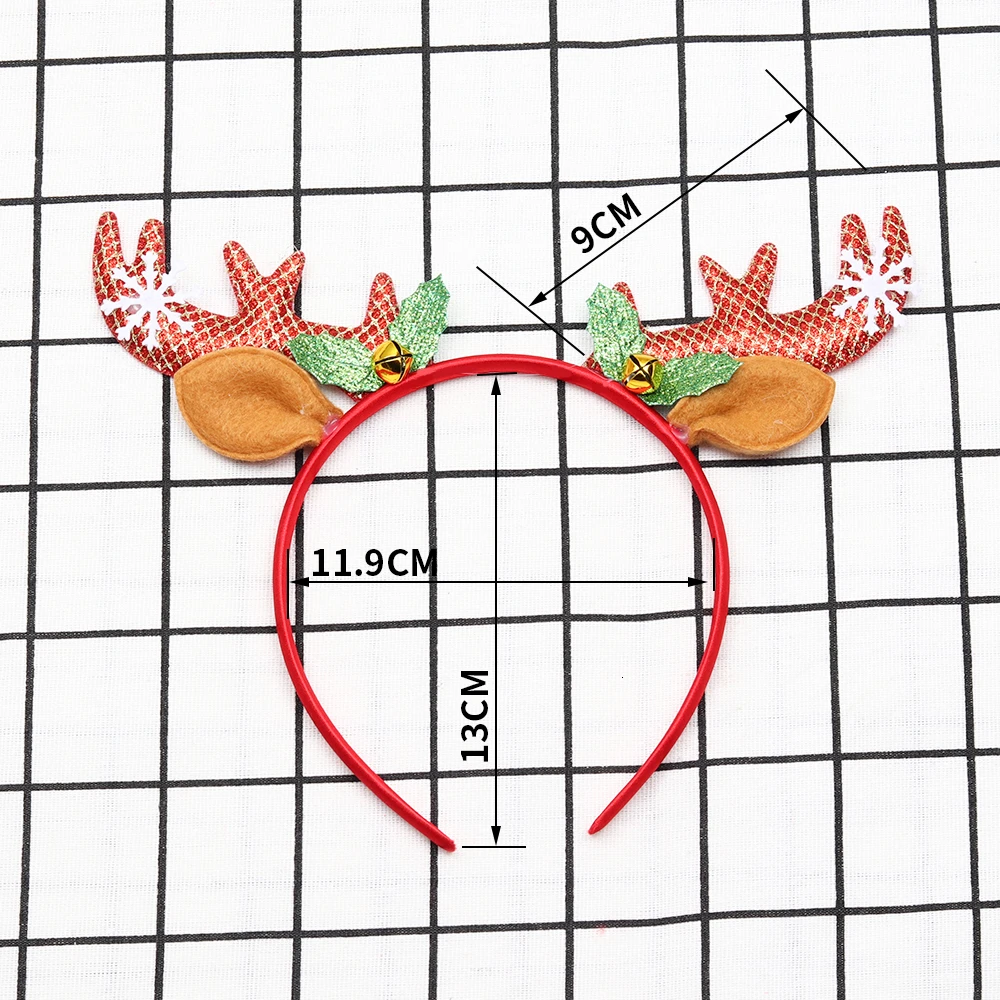 1 шт., Рождественская повязка на голову для детей и взрослых, Рождественская повязка на голову с ушами оленя для рождественской вечеринки, Рождественская повязка на голову с застежкой, украшение на голову