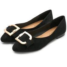 Новые осенние украшения из металла Лодка обувь Черный абрикос женские туфли с заостренным носком в богемском стиле на каждый день, мягкое флоковое покрытие, профессиональная обувь без каблуков