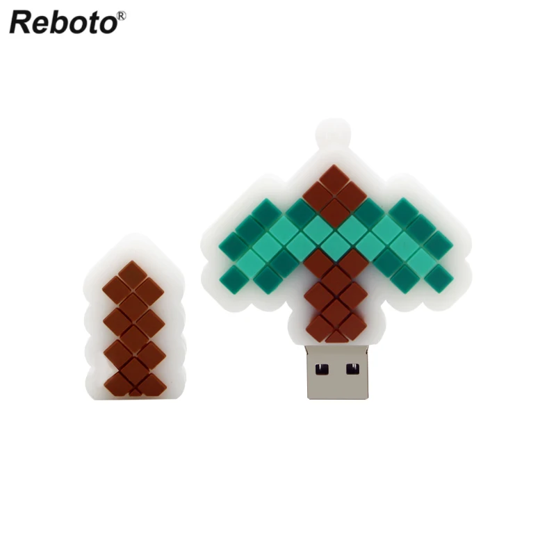 Reboto мультфильм USB флешка 64 ГБ 32 ГБ 16 ГБ 8 ГБ карта памяти игра Алмазный меч милый флеш-накопитель U диск ключ флешка