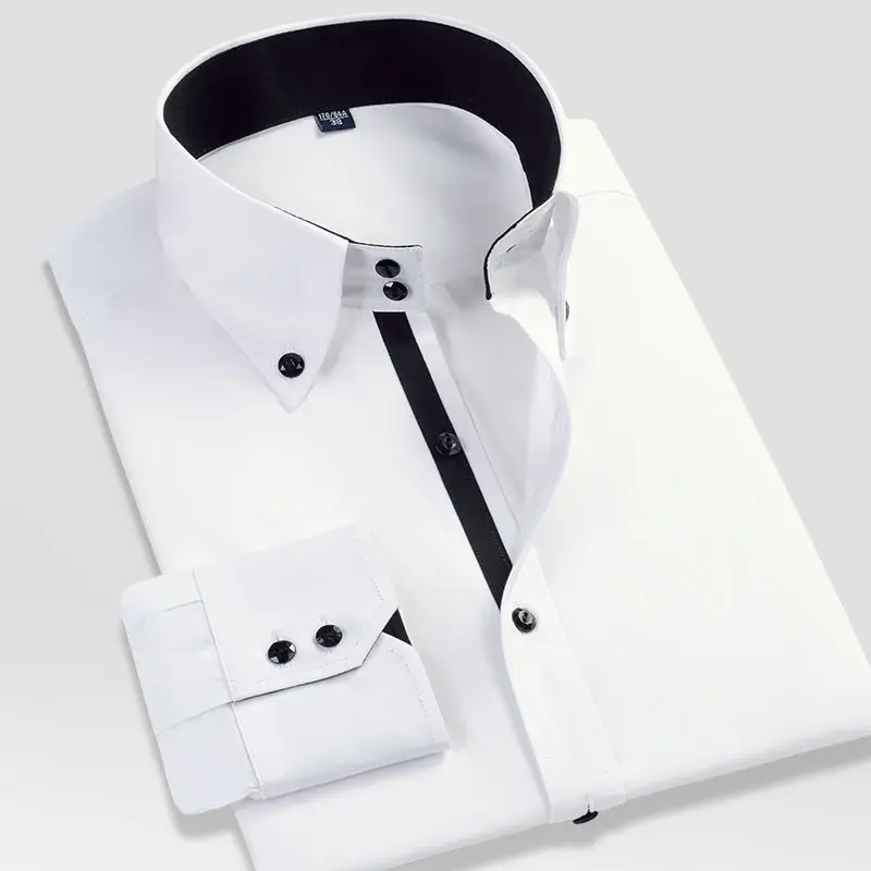 Dress Shirts Men Spring and Autumn High Quality Long Sleeve Korean Slim Fit Business White Collared Shirt Oversized dress shirts men casual shirts