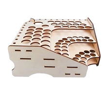 81 отверстие, деревянная бутылка с пигментом, органайзер для хранения, цветная краска, кисть, подставка, модульный держатель для школы