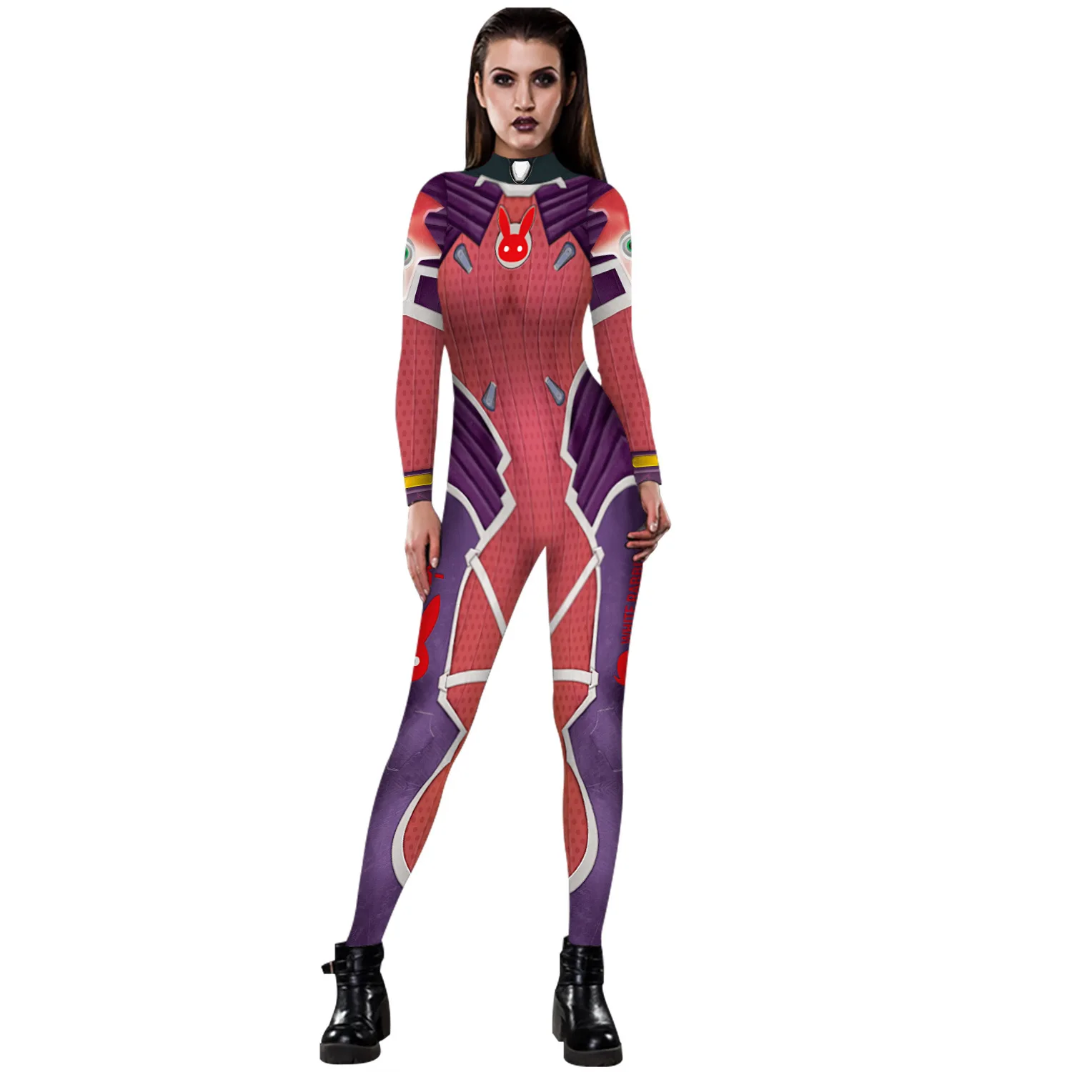 Костюмы на Хэллоуин для женщин; Большие размеры Overwatchs Косплэй D Va Dva D. va, зентай, костюм, спандекс, облегающий костюм на Хэллоуин, костюм для взрослых, женская пижама