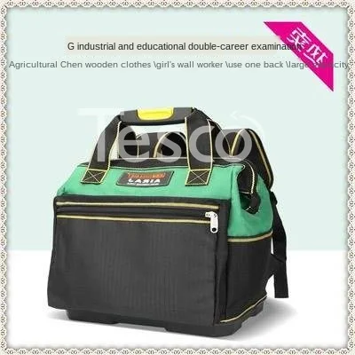 

Convenient cloth widening wear-resistant multi-function shoulder green canvas tool bag men and men