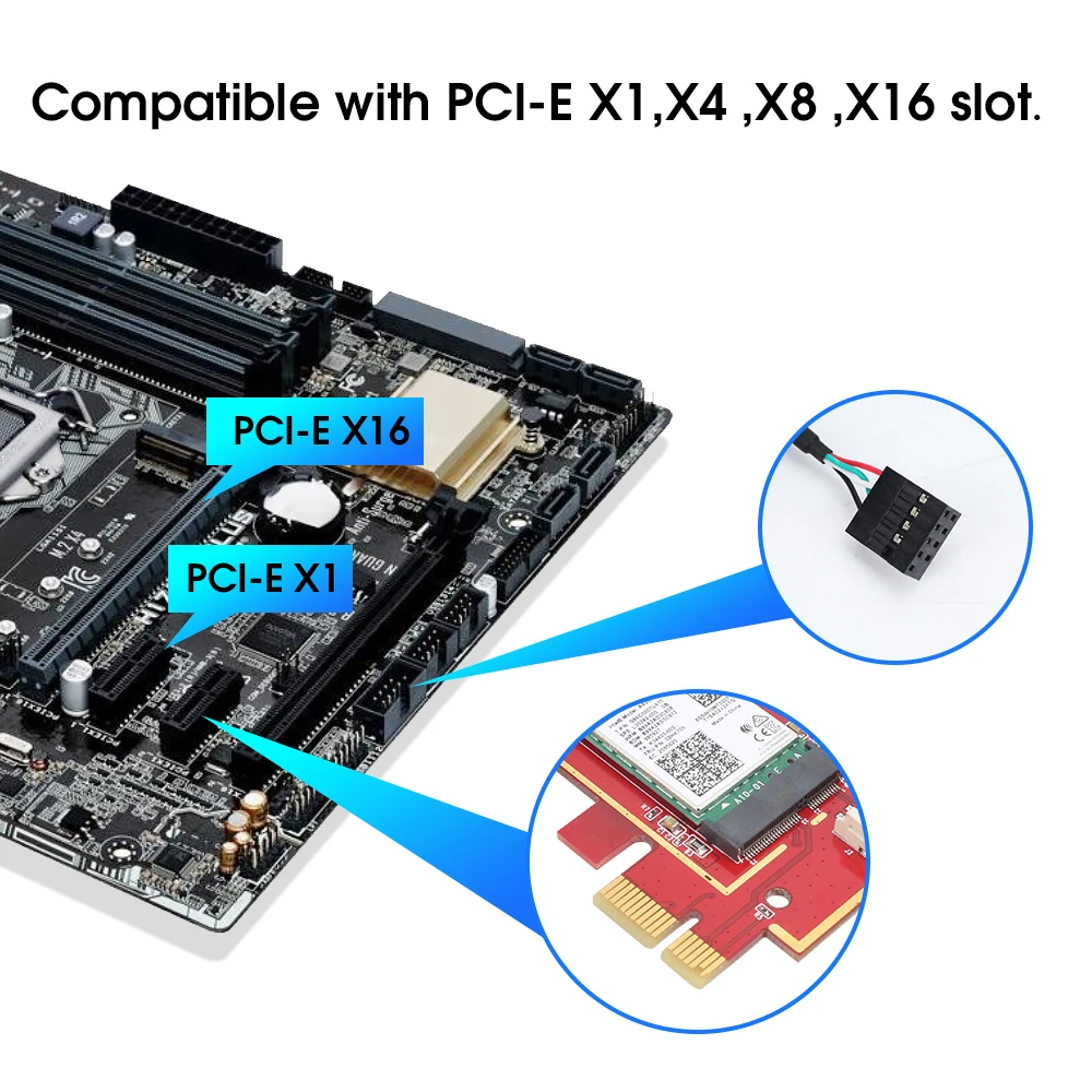 wifi card 1200Mbps Wireless PCI-e Adapter 802.11ac Bluetooth 4.0 With Intel Wifi Card 2.4G/5GHz Desktop PCI Express Adapter For Windows wireless card for pc